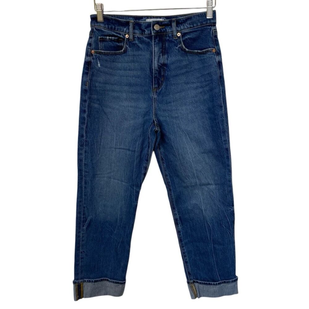 Loft Made and Loved Women's Cropped/Rolled up Cuff Distressed Jeans Size 27/26